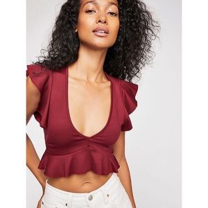 Free people so it goes ruffle top